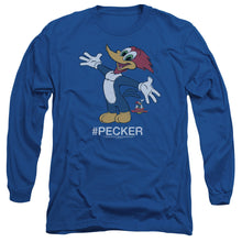 Load image into Gallery viewer, Woody Woodpecker Hashtag Woody Mens Long Sleeve Shirt Royal Blue