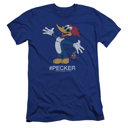 Woody Woodpecker Hashtag Woody Premium Bella Canvas Slim Fit Mens T Shirt Royal Blue