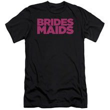 Load image into Gallery viewer, Bridesmaids Logo Premium Bella Canvas Slim Fit Mens T Shirt Black