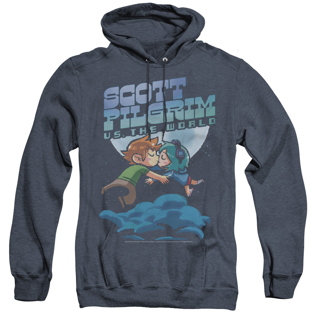 Scott Pilgrim Lovers Heather Mens Hoodie Navy Officially Licensed