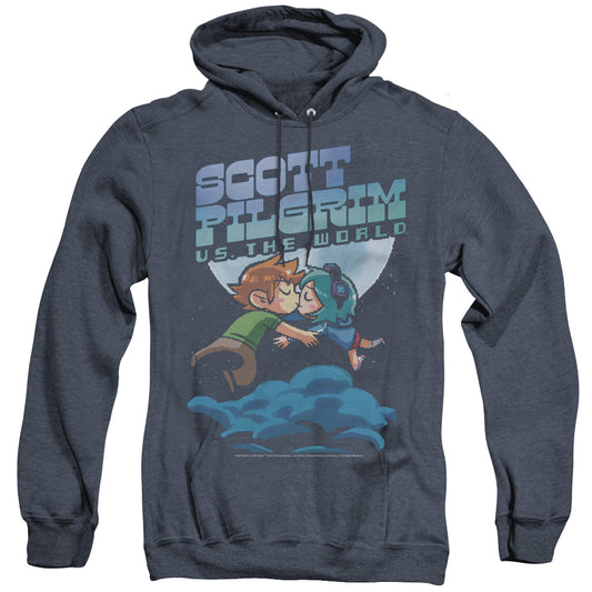 Scott Pilgrim Lovers Heather Mens Hoodie Navy Officially Licensed