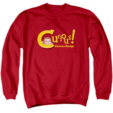 Load image into Gallery viewer, Curious George Curious Mens Crewneck Sweatshirt Red