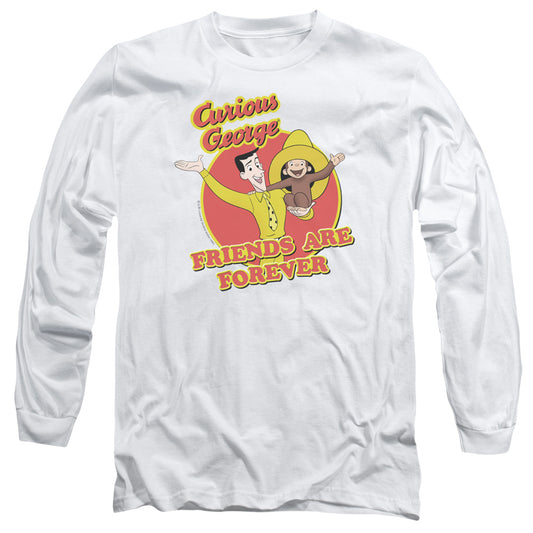 Curious George Friends Mens Long Sleeve Shirt White White