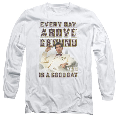 Scarface Above Ground Mens Long Sleeve Shirt White Officially Licensed Officially Licensed