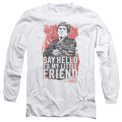 Scarface Little Friend Mens Long Sleeve Shirt White Officially Licensed Officially Licensed