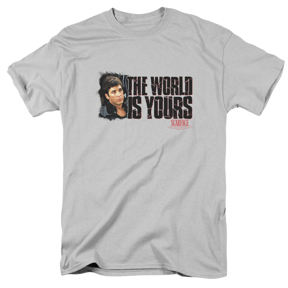 Scarface The World Is Yours Mens T Shirt Silver Officially Licensed