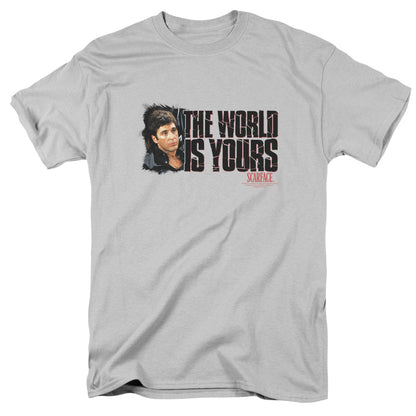 Scarface The World Is Yours Mens T Shirt Silver Officially Licensed