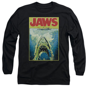 Jaws Bright Jaws Mens Long Sleeve Shirt Black