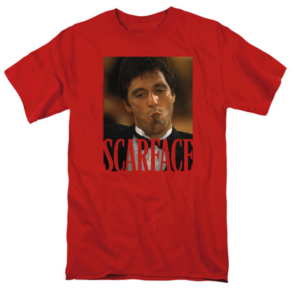 Scarface Smoking Cigar Mens T Shirt Red Officially Licensed