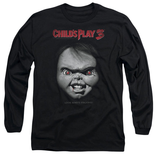 Childs Play 3 Face Poster Mens Long Sleeve Shirt Black Black