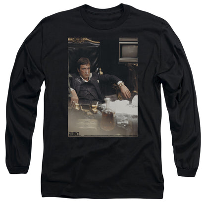 Scarface Sit Back Mens Long Sleeve Shirt Black