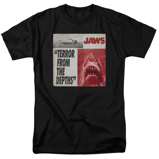 Jaws Terror Mens T Shirt Black