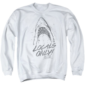 Jaws Locals Only Mens Crewneck Sweatshirt White