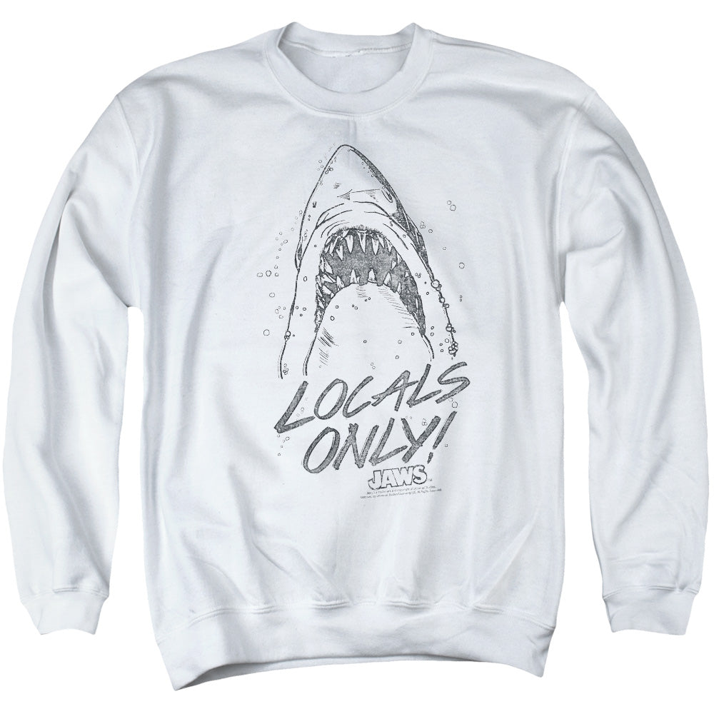 Jaws Locals Only Mens Crewneck Sweatshirt White