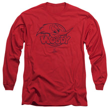 Load image into Gallery viewer, Woody Woodpecker Big Head Mens Long Sleeve Shirt Red