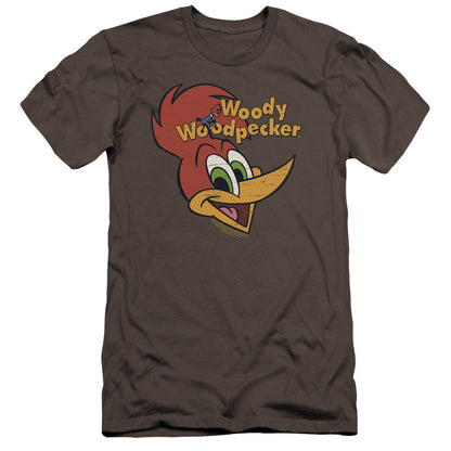 Woody Woodpecker Retro Logo Premium Bella Canvas Slim Fit Mens T Shirt Charcoal