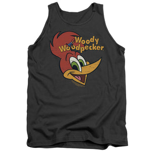 Woody Woodpecker Retro Logo Mens Tank Top Shirt Charcoal