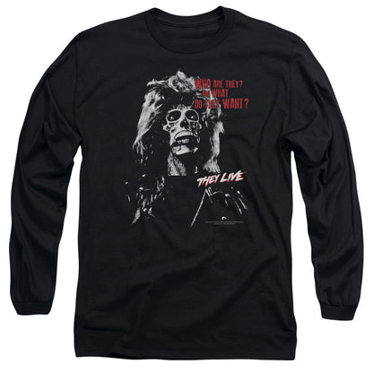 They Live They Want Mens Long Sleeve Shirt Black