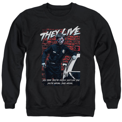 They Live Dead Wrong Mens Crewneck Sweatshirt Black