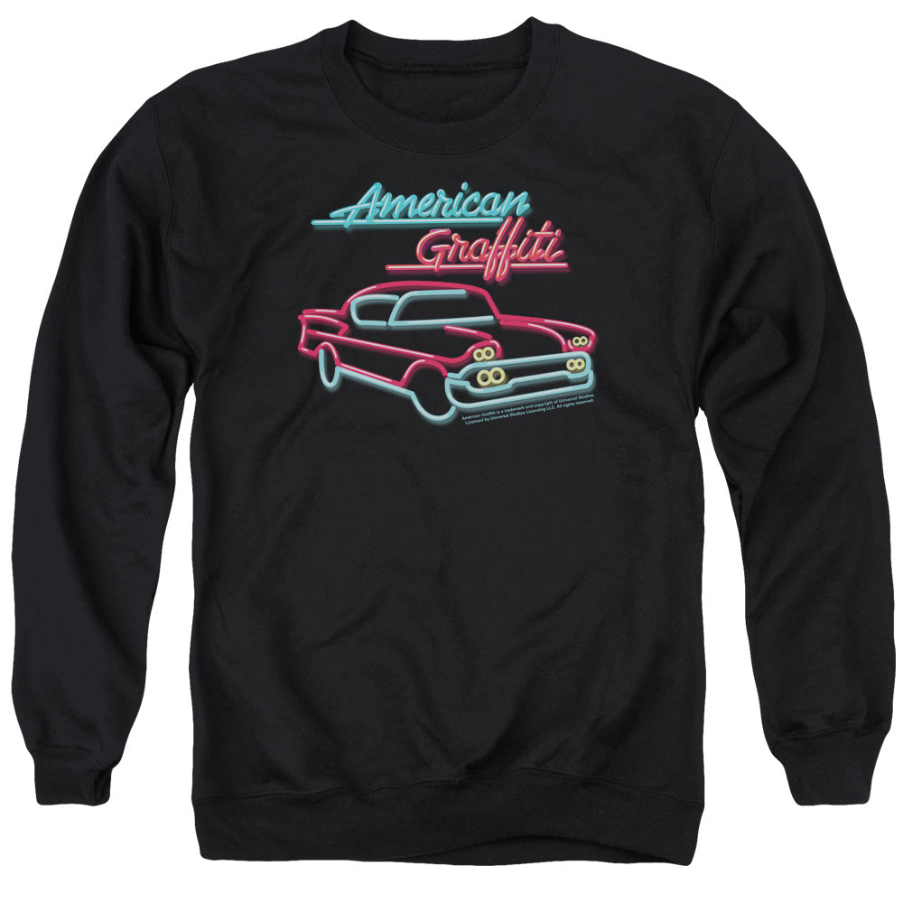 American Grafitti Neon Mens Crewneck Sweatshirt Black