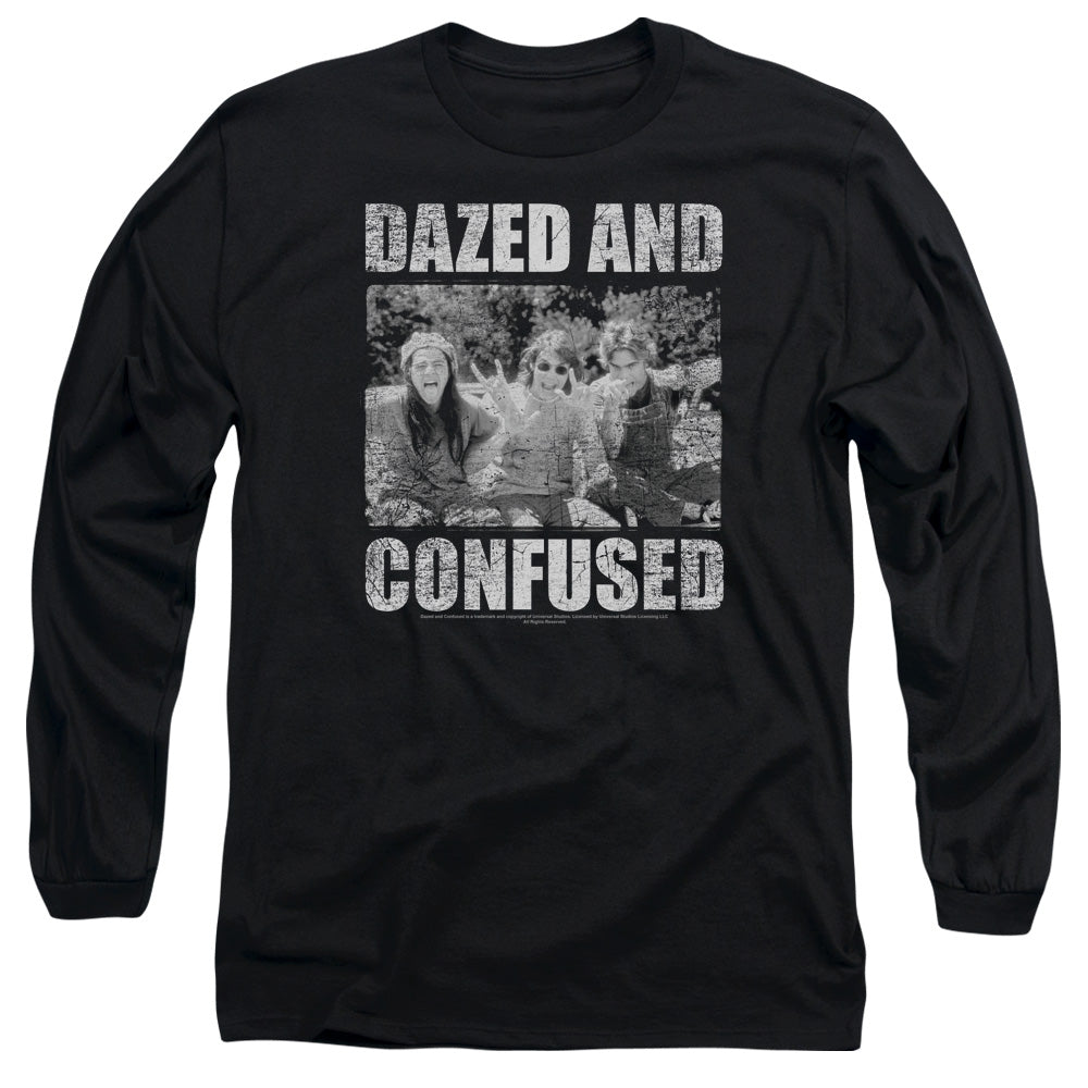 Dazed And Confused Rock On Mens Long Sleeve Shirt Black Black