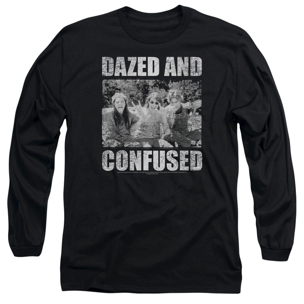 Dazed And Confused Rock On Mens Long Sleeve Shirt Black