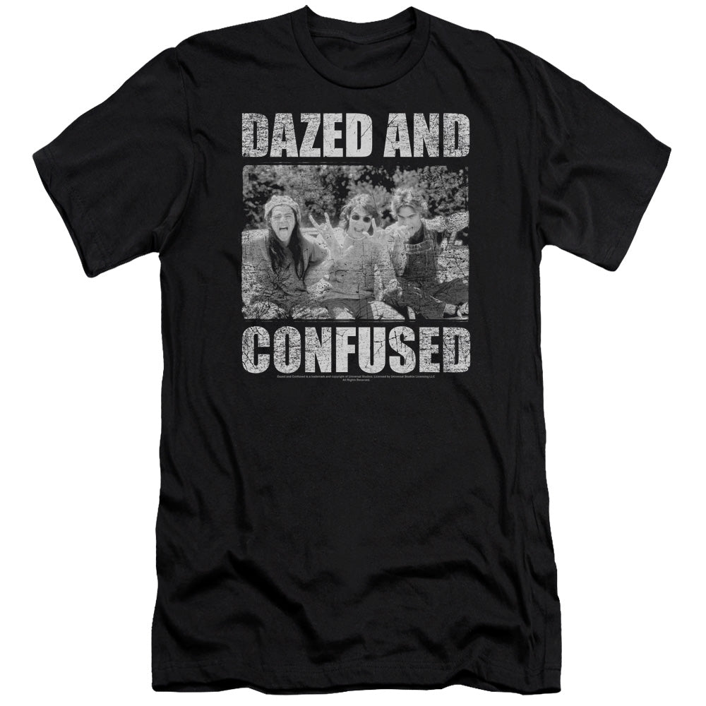 Dazed And Confused Rock On Premium Bella Canvas Slim Fit Mens T Shirt Black
