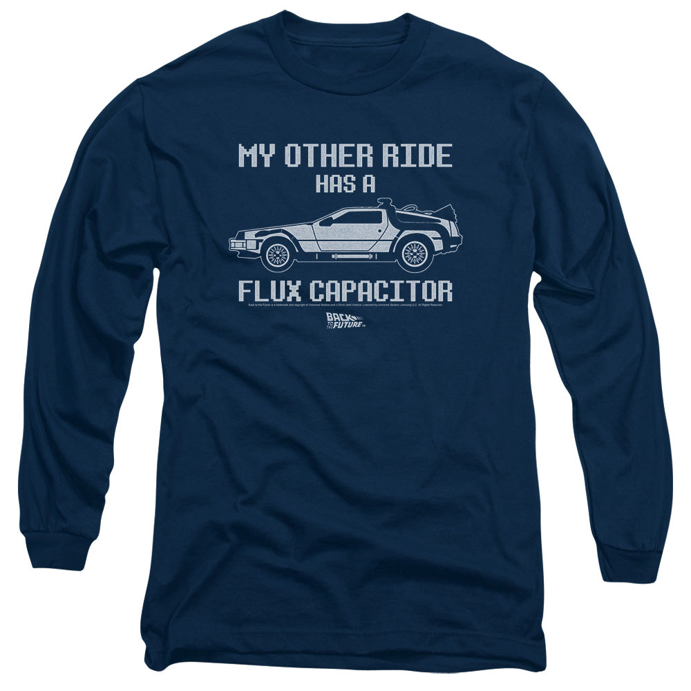 Back To The Future Other Ride Mens Long Sleeve Shirt Navy Officially Licensed