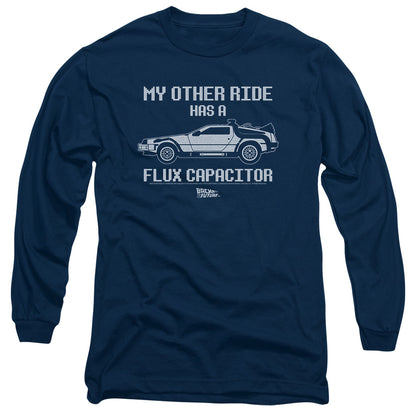 Back To The Future Other Ride Mens Long Sleeve Shirt Navy Officially Licensed