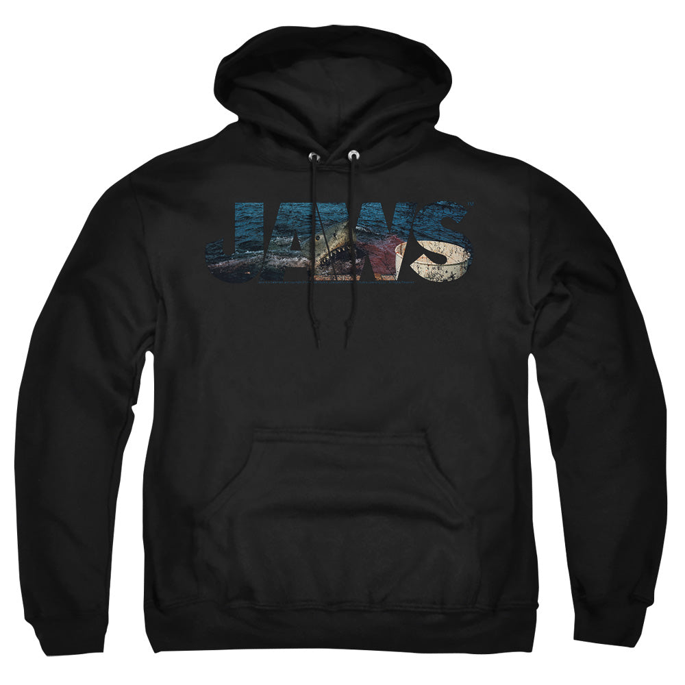 Jaws Logo Cutout Mens Hoodie Black