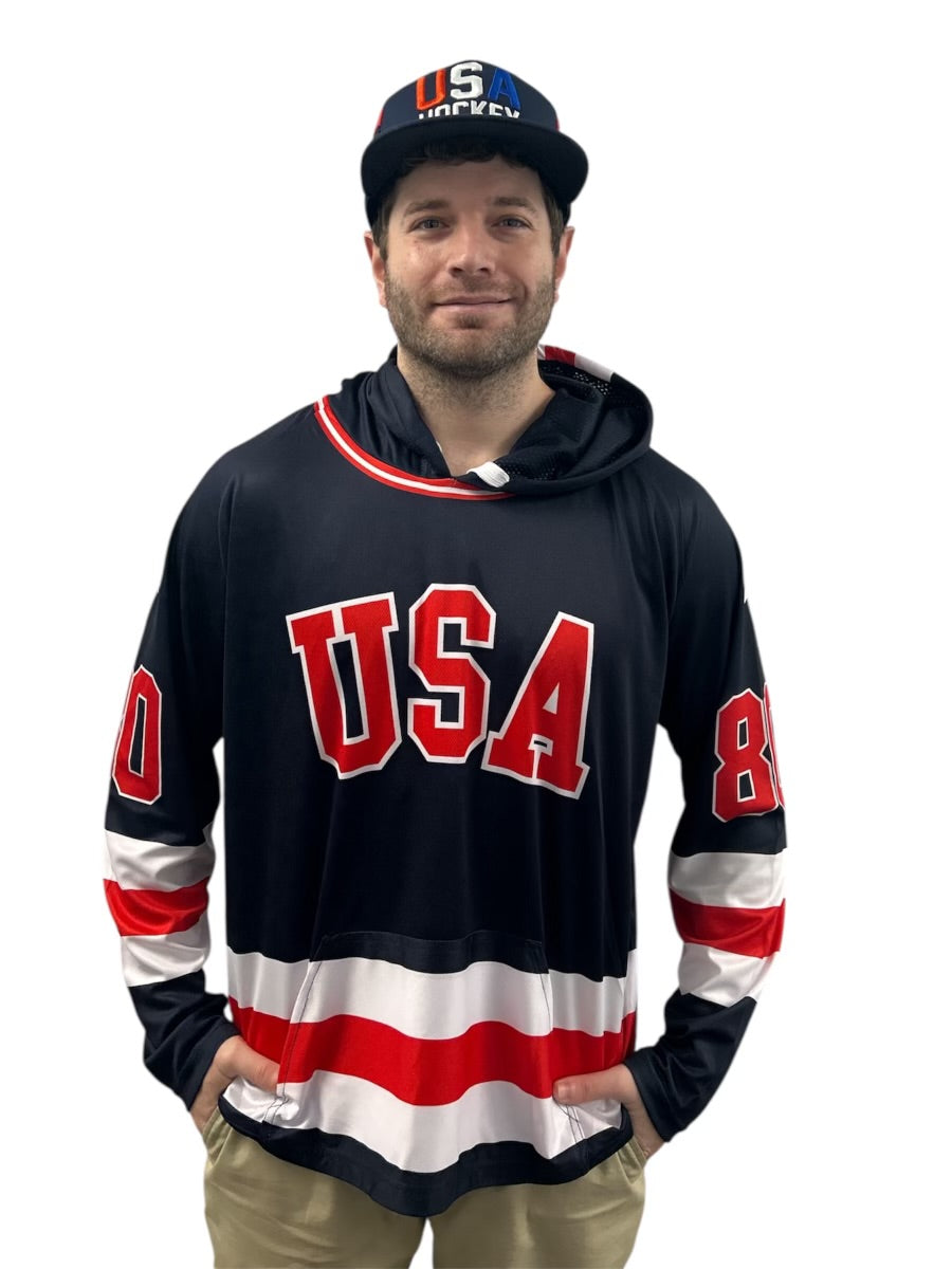 Miracle on Ice USA Hockey 1980 Lightweight Navy Hoodie