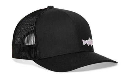 Steelhead Fish Trucker Hat  |  Black Steelhead Fish Snapback