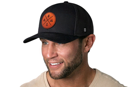 Outdoor X Trucker Hat  |  Black Outdoor X Snapback