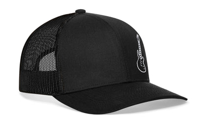 Electric Bass Trucker Hat  |  Black Electric Guitar Snapback