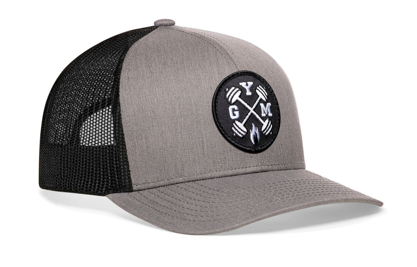 GYM Trucker Hat  |  Gray-Black Workout Snapback