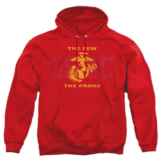 Us Marine Corps Split Tag Mens Hoodie Red Officially Licensed