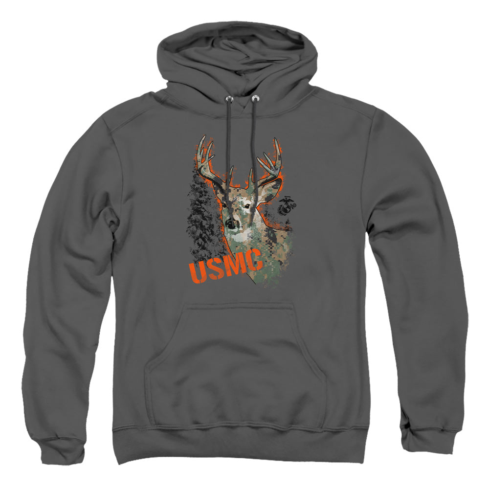 Us Marine Corps Marine Deer Mens Hoodie Charcoal Officially Licensed