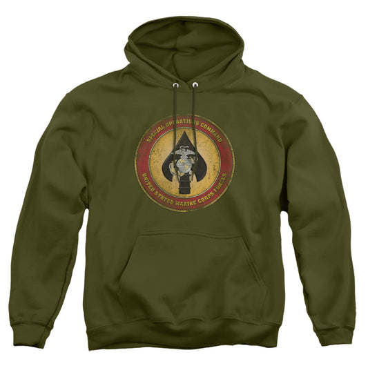 Us Marine Corps Special Operations Command Patch Mens Hoodie Military Green Officially Licensed