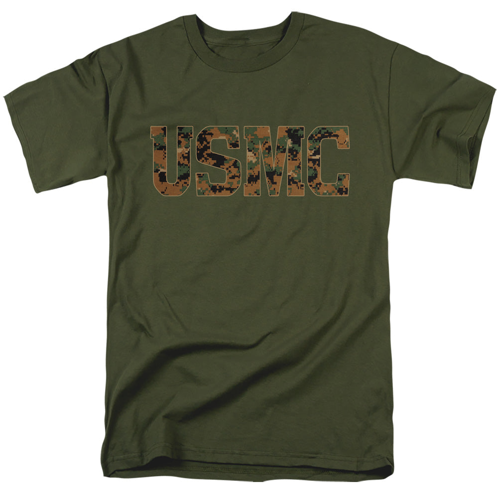 Us Marine Corps Usmc Camo Fill Mens T Shirt Military Green Officially Licensed