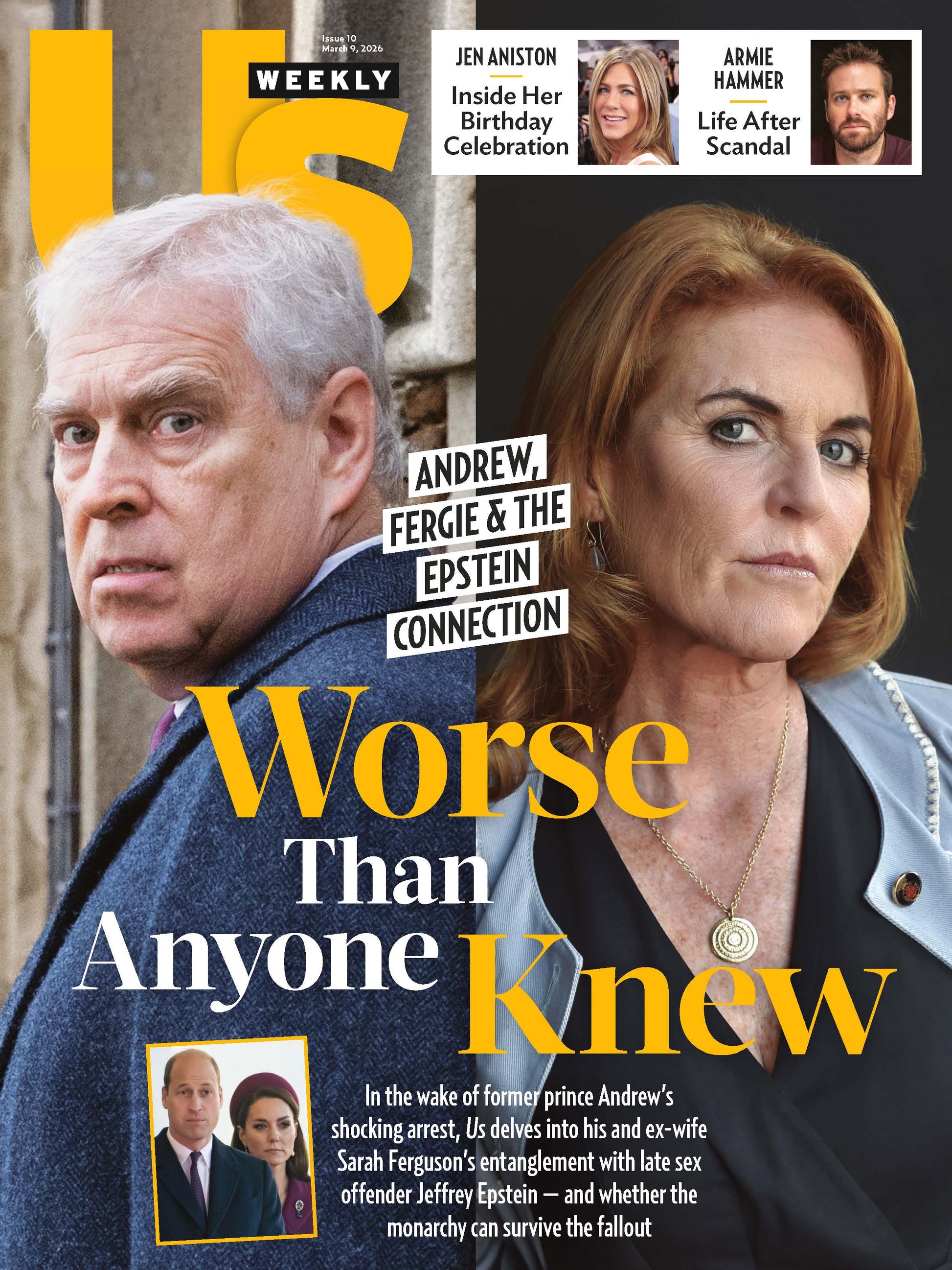 Us Weekly - 03.09.26: Andrew & Fergie's Shocking Epstein Connection & Andrew's Ex-Wife Sarah Ferguson's Entanglement, Jennifer Aniston's Birthday Celebration, Armie Hammer's Life After Scandal & More!