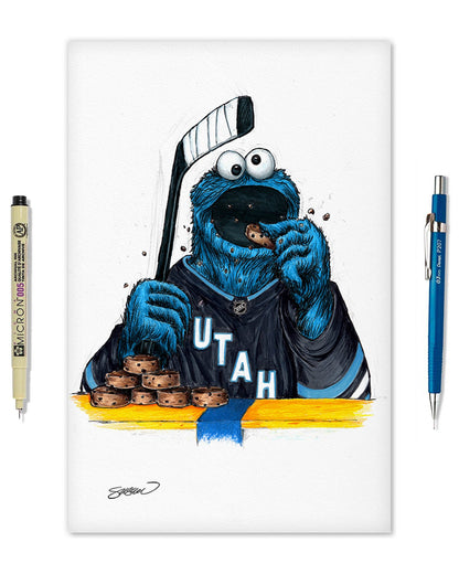 Cookie Monster x NHL Utah Hockey Club Limited Edition Art Print