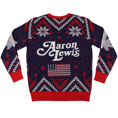 Aaron Lewis "We The People" Ugly Christmas Sweater Red White Blue