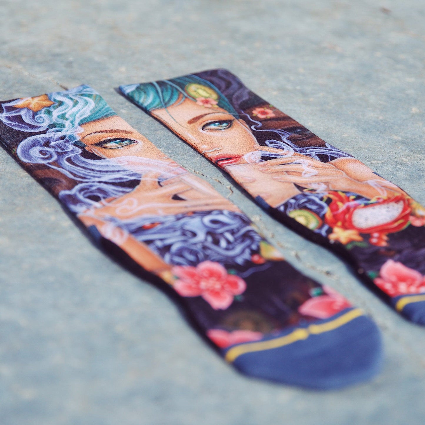 Dragon Tea Adult Crew Socks With Art By Caia Koopman