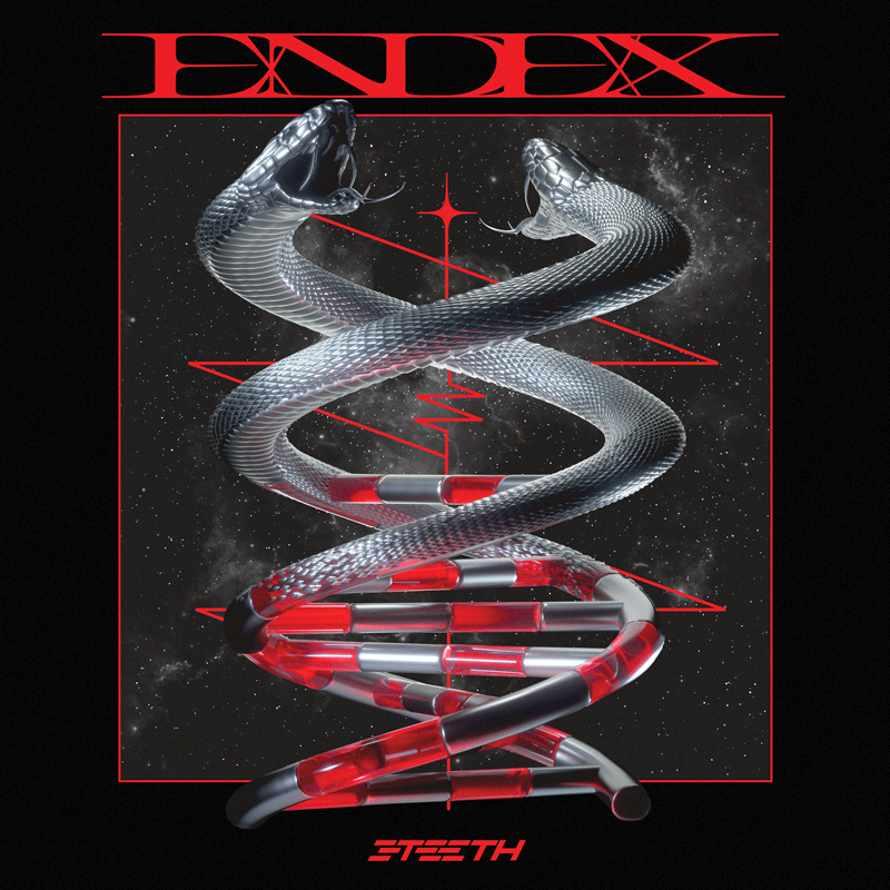3TEETH ‘Endex’ LP + Exclusive 12"X12" Lenticular Insert (Limited Edition – Black & White Marble Vinyl) Vinyl Record
