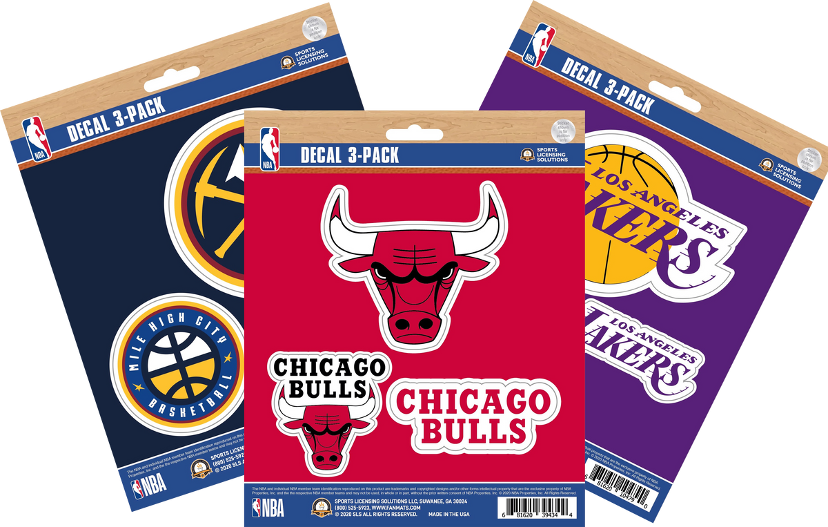 NBA Official Team Sticker Mats - Set of 3 Stickers Officially Licensed