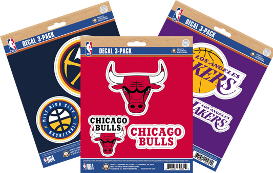 NBA Official Team Sticker Mats - Set of 3 Stickers Officially Licensed