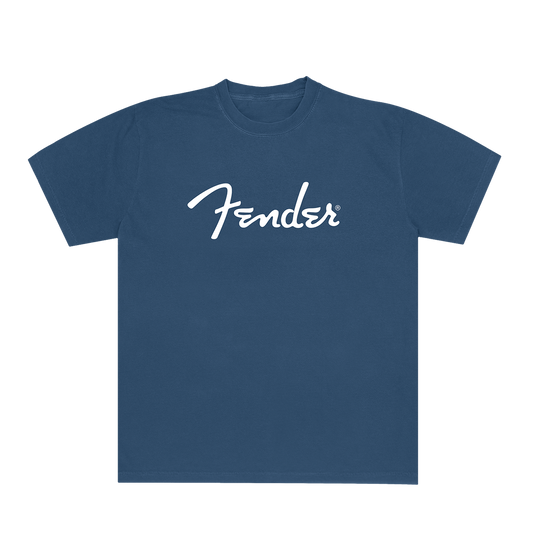 Fender Spaghetti Logo Tee Shirt Indigo Blue