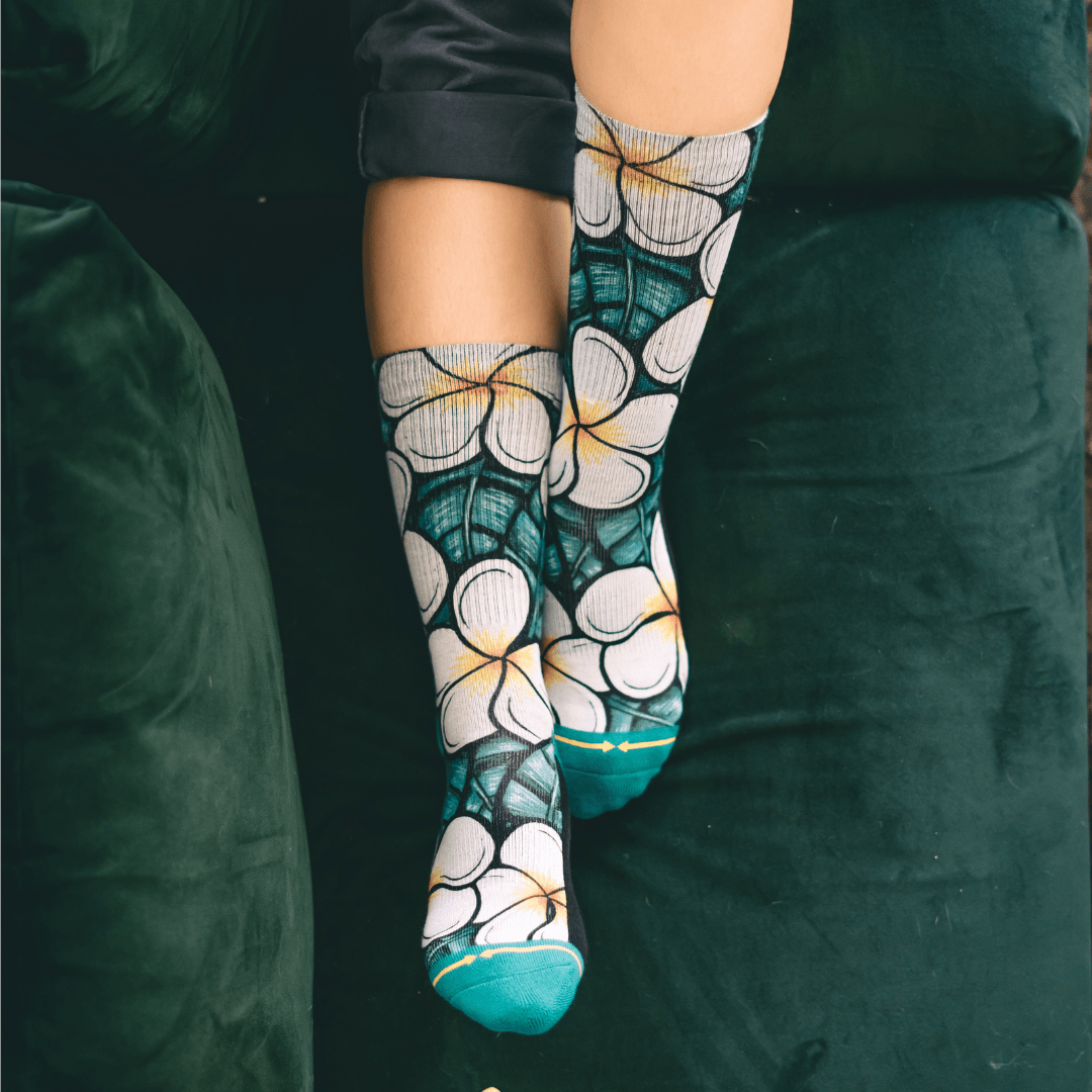Flowers Adult Crew Socks Art By Kaia Myall