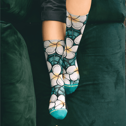 Flowers Adult Crew Socks Art By Kaia Myall