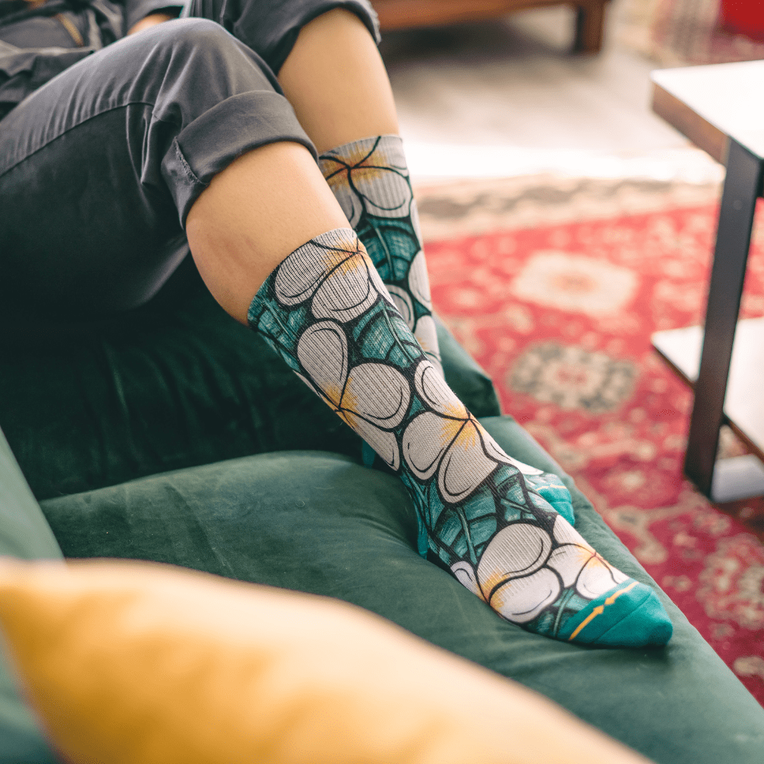 Flowers Adult Crew Socks Art By Kaia Myall